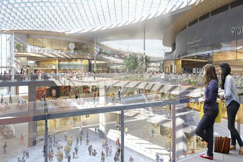The "town square" proposed as part of the redevelopment of Brent Cross Shopping Centre
